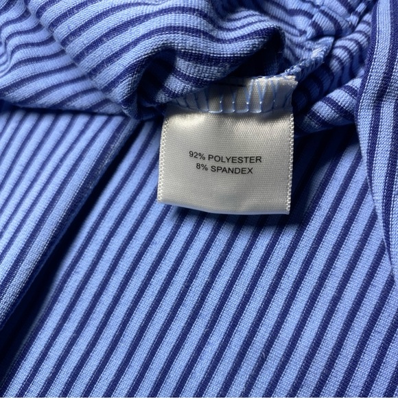 PETER MILLAR Rainfall Long Sleeve Polo Men's Striped Blue MF23EK81ELS Sz Large - Picture 3 of 6